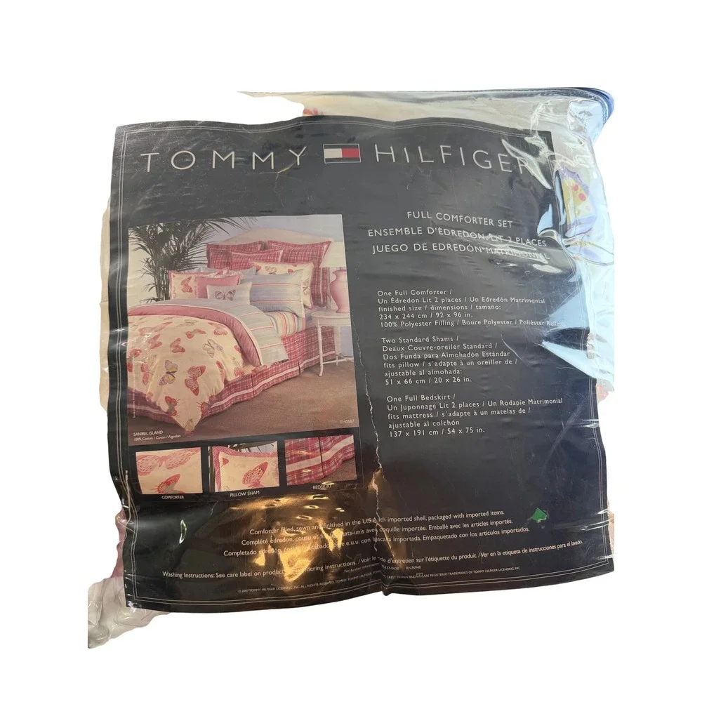 New! Tommy Hilfiger Vtg Sanibel Island Full Comforter Set 4pc Butterfly Y2K 2000